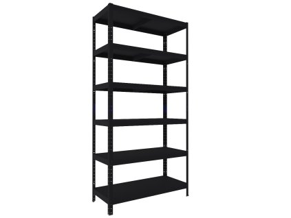 190446 regal metalowy biedrax 40 x 60 x 270 cm czarny 6 polek metalowych