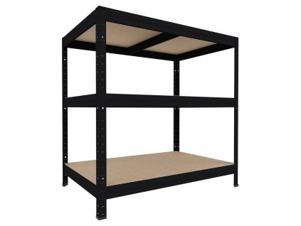202079 regal metalowy do pomieszczenia technicznego biedrax 50 x 90 x 90 cm czarny 3 polki mdf