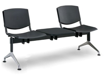 Ławka do poczekalni Smile Biedrax LC9964c - podstawa polerowane aluminium