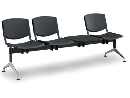 Ławka do poczekalni Smile Biedrax LC9970c - podstawa polerowane aluminium