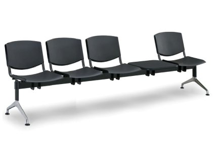 Ławka do poczekalni Smile Biedrax LC9982c - podstawa polerowane aluminium