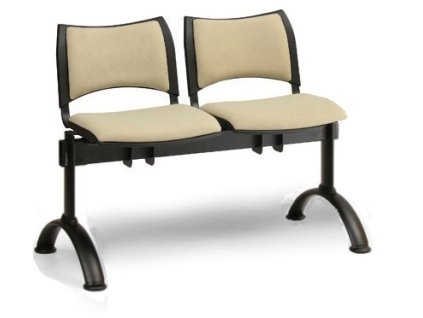 Ławka do poczekalni tapicerowana Smart Biedrax LC9212z - czarna podstawa