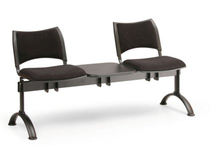 Ławka do poczekalni tapicerowana Smart Biedrax LC9213c - czarna podstawa