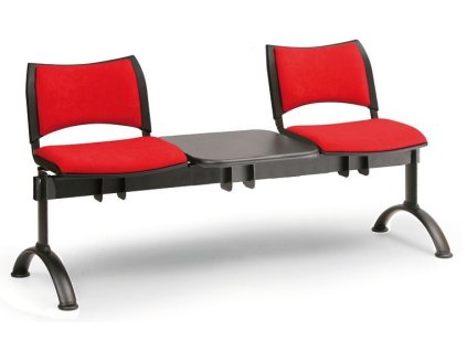 Ławka do poczekalni tapicerowana Smart Biedrax LC9213cv - czarna podstawa