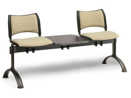 Ławka do poczekalni tapicerowana Smart Biedrax LC9213z - czarna podstawa