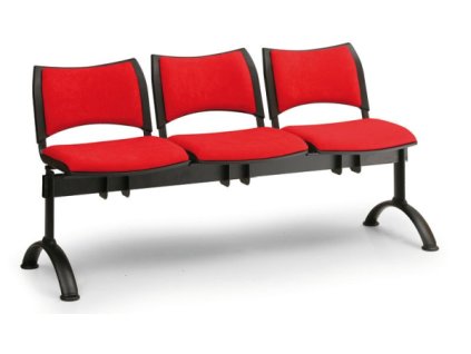 Ławka do poczekalni tapicerowana Smart Biedrax LC9214cv - czarna podstawa