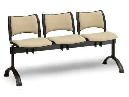 Ławka do poczekalni tapicerowana Smart Biedrax LC9214z - czarna podstawa