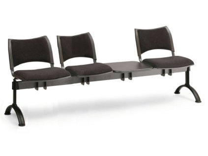 Ławka do poczekalni tapicerowana Smart Biedrax LC9215c - czarna podstawa