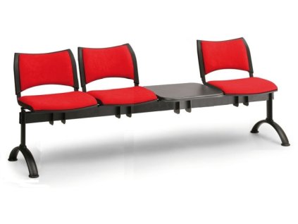Ławka do poczekalni tapicerowana Smart Biedrax LC9215cv - czarna podstawa