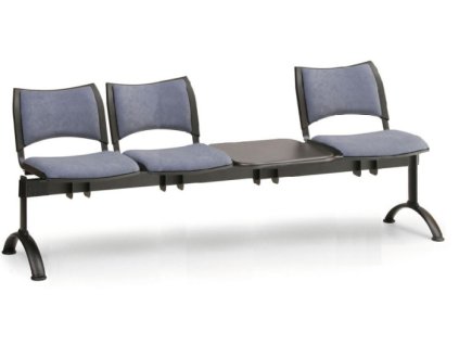Ławka do poczekalni tapicerowana Smart Biedrax LC9215s - czarna podstawa