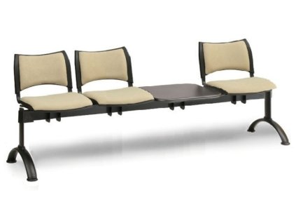 Ławka do poczekalni tapicerowana Smart Biedrax LC9215z - czarna podstawa