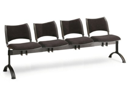 Ławka do poczekalni tapicerowana Smart Biedrax LC9216c - czarna podstawa