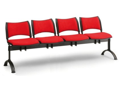 Ławka do poczekalni tapicerowana Smart Biedrax LC9216cv - czarna podstawa