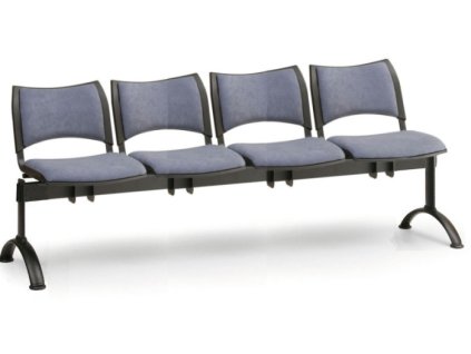 Ławka do poczekalni tapicerowana Smart Biedrax LC9216s - czarna podstawa