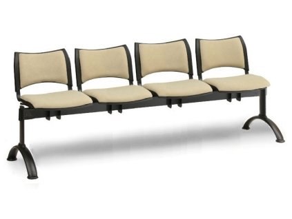 Ławka do poczekalni tapicerowana Smart Biedrax LC9216z - czarna podstawa