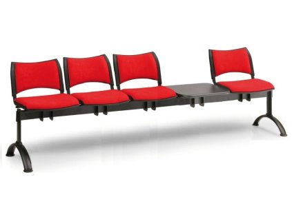 Ławka do poczekalni tapicerowana Smart Biedrax LC9217cv - czarna podstawa