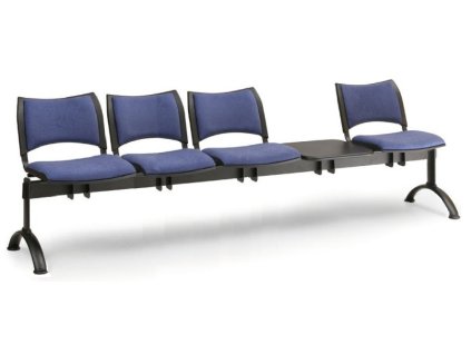 Ławka do poczekalni tapicerowana Smart Biedrax LC9217m - czarna podstawa