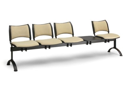 Ławka do poczekalni tapicerowana Smart Biedrax LC9217z - czarna podstawa
