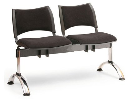 Ławka do poczekalni tapicerowana Smart Biedrax LC9218c - chromowana podstawa