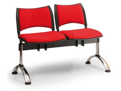 Ławka do poczekalni tapicerowana Smart Biedrax LC9218cv - chromowana podstawa