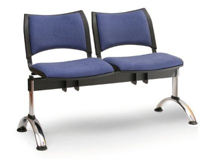 Ławka do poczekalni tapicerowana Smart Biedrax LC9218m - chromowana podstawa