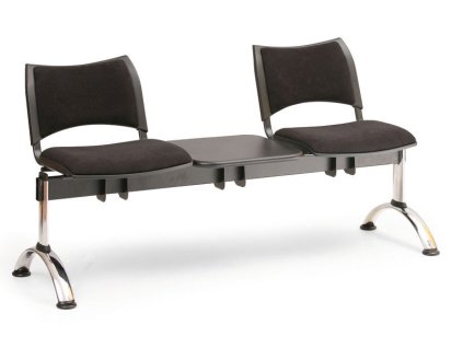 Ławka do poczekalni tapicerowana Smart Biedrax LC9219c - chromowana podstawa