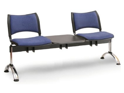 Ławka do poczekalni tapicerowana Smart Biedrax LC9219m - chromowana podstawa
