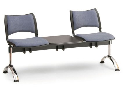 Ławka do poczekalni tapicerowana Smart Biedrax LC9219s - chrormowana podstawa