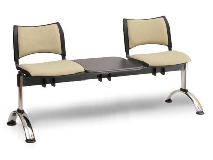 Ławka do poczekalni tapicerowana Smart Biedrax LC9219z - chromowana podstawa