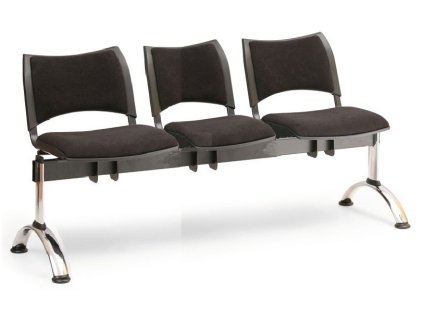 Ławka do poczekalni tapicerowana Smart Biedrax LC9220c - chromowana podstawa