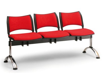 Ławka do poczekalni tapicerowana Smart Biedrax LC9220cv - chromowana podstawa