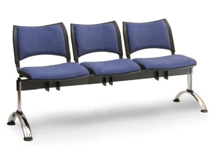 Ławka do poczekalni tapicerowana Smart Biedrax LC9220m - chromowana podstawa