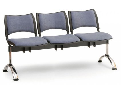 Ławka do poczekalni tapicerowana Smart Biedrax LC9220s - chromowana podstawa