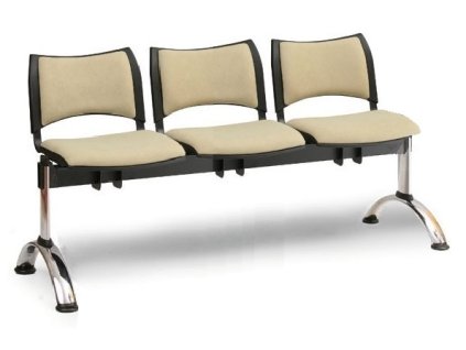 Ławka do poczekalni tapicerowana Smart Biedrax LC9220z - chromowana podstawa