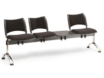 Ławka do poczekalni tapicerowana Smart Biedrax LC9221c - chromowana podstawa