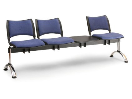 Ławka do poczekalni tapicerowana Smart Biedrax LC9221m - chromowana podstawa