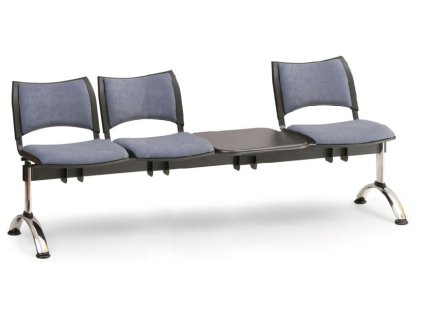 Ławka do poczekalni tapicerowana Smart Biedrax LC9221s - chromowana podstawa