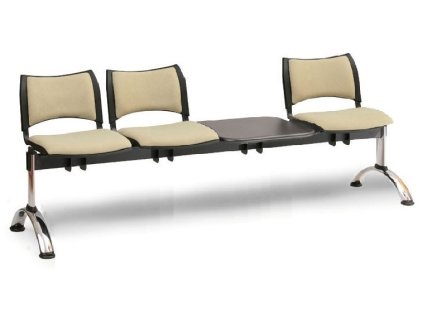 Ławka do poczekalni tapicerowana Smart Biedrax LC9221z - chromowana podstawa