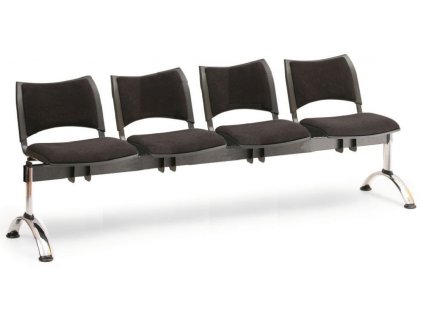 Ławka do poczekalni tapicerowana Smart Biedrax LC9222c - chromowana podstawa