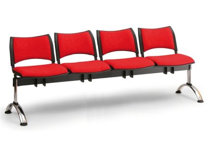 Ławka do poczekalni tapicerowana Smart Biedrax LC9222cv - chromowana podstawa