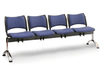 Ławka do poczekalni tapicerowana Smart Biedrax LC9222m - chromowana podstawa