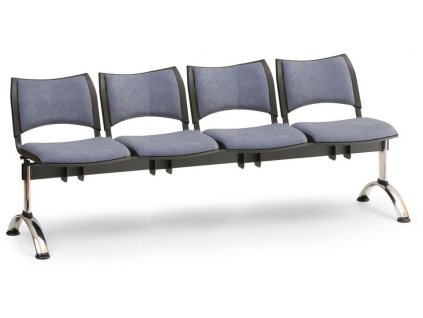 Ławka do poczekalni tapicerowana Smart Biedrax LC9222s - chromowana podstawa