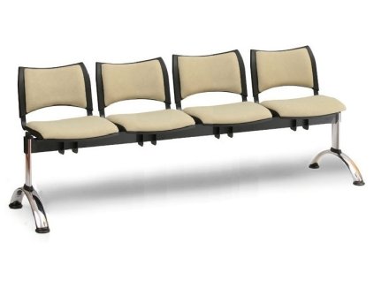 Ławka do poczekalni tapicerowana Smart Biedrax LC9222z - chromowana podstawa