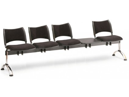 Ławka do poczekalni tapicerowana Smart Biedrax LC9223c - chromowana podstawa