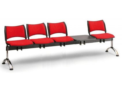 Ławka do poczekalni tapicerowana Smart Biedrax LC9223cv - chromowana podstawa