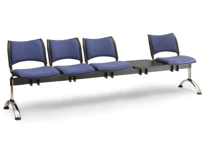 Ławka do poczekalni tapicerowana Smart Biedrax LC9223m - chromowana podstawa