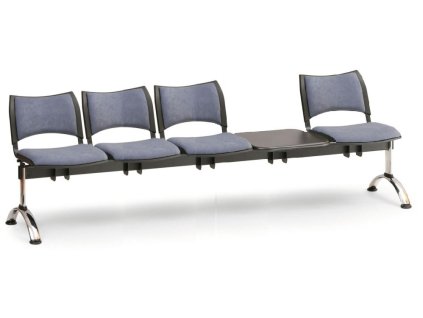 Ławka do poczekalni tapicerowana Smart Biedrax LC9223s - chromowana podstawa