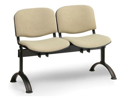 Ławka do poczekalni tapicerowana Viva Biedrax LC9368z - czarna podstawa