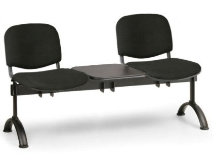 Ławka do poczekalni tapicerowana Viva Biedrax LC9369c - czarna podstawa