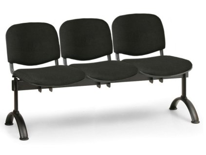 Ławka do poczekalni tapicerowana Viva Biedrax LC9370c - czarna podstawa